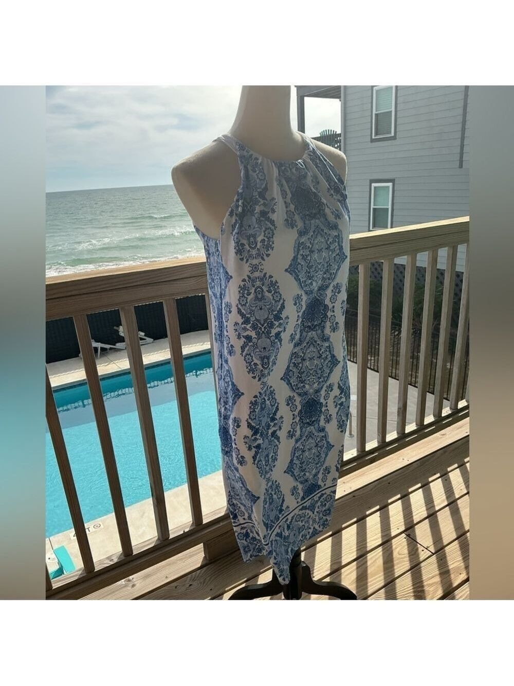 Soma Blue &  White Halter Bra Dress - Picture 8 of 13